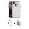 MARSİLYAN™- iPhone 14 Kılıf Odak Prime - Şeffaf Royal Nano Ekran Koruyucu + Shine Kamera Lens - SH