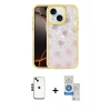 MARSİLYAN™- iPhone 14 Kılıf Odak Prime - Şeffaf Royal Nano Ekran Koruyucu + Shine Kamera Lens - SH