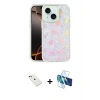 MARSİLYAN™- iPhone 14 Kılıf Odak Prime - Siyah 3D Antistatik Cam Ekran Koruyucu + Diamond Kamera Lens - KI