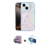 MARSİLYAN™- iPhone 14 Kılıf Odak Prime - Siyah 3D Antistatik Cam Ekran Koruyucu + Raze Metal Kamera Lens - GS