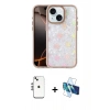 MARSİLYAN™- iPhone 14 Kılıf Odak Prime - Siyah 3D Antistatik Cam Ekran Koruyucu + Shine Kamera Lens - GS