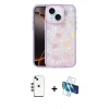 MARSİLYAN™- iPhone 14 Kılıf Odak Prime - Siyah 3D Antistatik Cam Ekran Koruyucu + Shine Kamera Lens - YL
