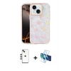 MARSİLYAN™- iPhone 14 Kılıf Odak Prime - Siyah 3D Antistatik Cam Ekran Koruyucu + Shine Kamera Lens - YL