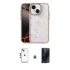 MARSİLYAN™- iPhone 14 Kılıf Odak Prime - Siyah 3D Antistatik Hayalet Cam Ekran Koruyucu + Shine Kamera Lens - GD