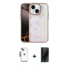 MARSİLYAN™- iPhone 14 Kılıf Odak Prime - Siyah 3D Antistatik Hayalet Cam Ekran Koruyucu + Shine Kamera Lens - SH