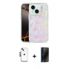 MARSİLYAN™- iPhone 14 Kılıf Odak Prime - Siyah 3D Antistatik Hayalet Cam Ekran Koruyucu + Shine Kamera Lens - SH
