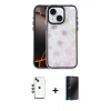 MARSİLYAN™- iPhone 14 Kılıf Odak Prime - Siyah 3D Antistatik Hayalet Cam Ekran Koruyucu + Shine Kamera Lens - YL