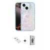 MARSİLYAN™- iPhone 14 Kılıf Odak Prime - Siyah Bilvis 3D Cam Ekran Koruyucu + Diamond Kamera Lens - YL