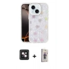 MARSİLYAN™- iPhone 14 Kılıf Odak Prime - Siyah Bilvis 3D Cam Ekran Koruyucu + PVD Metal Kamera Lens - PE