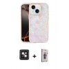 MARSİLYAN™- iPhone 14 Kılıf Odak Prime - Siyah Bilvis 3D Cam Ekran Koruyucu + PVD Metal Kamera Lens - PE