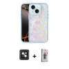 MARSİLYAN™- iPhone 14 Kılıf Odak Prime - Siyah Bilvis 3D Cam Ekran Koruyucu + PVD Metal Kamera Lens - PE