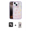MARSİLYAN™- iPhone 14 Kılıf Odak Prime - Siyah Bilvis 3D Cam Ekran Koruyucu + PVD Metal Kamera Lens - PE