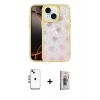 MARSİLYAN™- iPhone 14 Kılıf Odak Prime - Siyah Bilvis 3D Cam Ekran Koruyucu + Shine Kamera Lens - GI