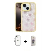 MARSİLYAN™- iPhone 14 Kılıf Odak Prime - Siyah Bilvis 3D Cam Ekran Koruyucu + Shine Kamera Lens - GS