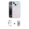 MARSİLYAN™- iPhone 14 Kılıf Odak Prime - Siyah Bilvis 3D Cam Ekran Koruyucu + Shine Kamera Lens - SH