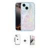 MARSİLYAN™- iPhone 14 Kılıf Odak Prime - Siyah Bilvis 3D Mat Cam Ekran Koruyucu + Shine Kamera Lens - GI