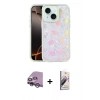 MARSİLYAN™- iPhone 14 Kılıf Odak Prime - Siyah Bilvis 3D Mat Cam Ekran Koruyucu + Mor Raze Metal Kamera Lens