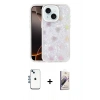 MARSİLYAN™- iPhone 14 Kılıf Odak Prime - Siyah Bilvis 3D Mat Cam Ekran Koruyucu + Shine Kamera Lens - MI