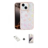 MARSİLYAN™- iPhone 14 Kılıf Odak Prime - Siyah Bilvis 3D Mat Cam Ekran Koruyucu + Diamond Kamera Lens - YL