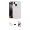 MARSİLYAN™- iPhone 14 Kılıf Odak Prime - Siyah Bilvis 3D Mat Cam Ekran Koruyucu + Diamond Kamera Lens - YL