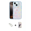 MARSİLYAN™- iPhone 14 Kılıf Odak Prime - Siyah Bilvis 3D Mat Cam Ekran Koruyucu + Diamond Kamera Lens - YL