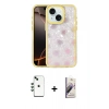 MARSİLYAN™- iPhone 14 Kılıf Odak Prime - Siyah Bilvis 3D Mat Cam Ekran Koruyucu + Shine Kamera Lens - YL