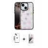 MARSİLYAN™- iPhone 14 Kılıf Odak Prime - Siyah Bilvis 3D Mat Cam Ekran Koruyucu + Shine Kamera Lens - YL