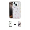 MARSİLYAN™- iPhone 14 Kılıf Odak Prime - Siyah Bilvis 3D Mat Cam Ekran Koruyucu + Shine Kamera Lens - YL