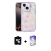 MARSİLYAN™- iPhone 14 Kılıf Odak Prime - Siyah Bilvis 5in1 3D Magic Cam Ekran Koruyucu + PVD Metal Kamera Lens - GS