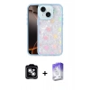 MARSİLYAN™- iPhone 14 Kılıf Odak Prime - Siyah Bilvis 5in1 3D Magic Cam Ekran Koruyucu + PVD Metal Kamera Lens - GS