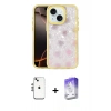 MARSİLYAN™- iPhone 14 Kılıf Odak Prime - Siyah Bilvis 5in1 3D Magic Cam Ekran Koruyucu + Shine Kamera Lens - GS