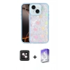 MARSİLYAN™- iPhone 14 Kılıf Odak Prime - Siyah Bilvis 5in1 3D Magic Cam Ekran Koruyucu + PVD Metal Kamera Lens - PE