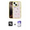 MARSİLYAN™- iPhone 14 Kılıf Odak Prime - Siyah Bilvis 5in1 3D Magic Cam Ekran Koruyucu + PVD Metal Kamera Lens - PE