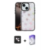 MARSİLYAN™- iPhone 14 Kılıf Odak Prime - Siyah Bilvis 5in1 3D Magic Cam Ekran Koruyucu + PVD Metal Kamera Lens - PE