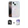 MARSİLYAN™- iPhone 14 Kılıf Odak Prime - Siyah Bilvis 5in1 3D Magic Cam Ekran Koruyucu + PVD Metal Kamera Lens - TU