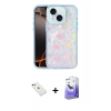 MARSİLYAN™- iPhone 14 Kılıf Odak Prime - Siyah Bilvis 5in1 5D Magic Hayalet Cam Ekran Koruyucu + Diamond Kamera Lens - YL