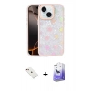 MARSİLYAN™- iPhone 14 Kılıf Odak Prime - Siyah Bilvis 5in1 5D Magic Hayalet Cam Ekran Koruyucu + Diamond Kamera Lens - KI