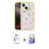MARSİLYAN™- iPhone 14 Kılıf Odak Prime - Siyah Bilvis 5in1 5D Magic Hayalet Cam Ekran Koruyucu + Shine Kamera Lens - YL