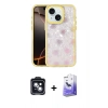 MARSİLYAN™- iPhone 14 Kılıf Odak Prime - Siyah Bilvis 5in1 5D Magic Hayalet Cam Ekran Koruyucu + Siyah PVD Metal Kamera Lens