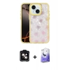 MARSİLYAN™- iPhone 14 Kılıf Odak Prime - Siyah Bilvis 5in1 5D Magic Hayalet Cam Ekran Koruyucu + PVD Metal Kamera Lens - TU