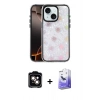 MARSİLYAN™- iPhone 14 Kılıf Odak Prime - Siyah Bilvis 5in1 5D Magic Hayalet Cam Ekran Koruyucu + PVD Metal Kamera Lens - TU