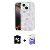 MARSİLYAN™- iPhone 14 Kılıf Odak Prime - Siyah Bilvis 5in1 5D Magic Hayalet Cam Ekran Koruyucu + PVD Metal Kamera Lens - TU
