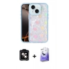 MARSİLYAN™- iPhone 14 Kılıf Odak Prime - Siyah Bilvis 5in1 5D Magic Hayalet Cam Ekran Koruyucu + PVD Metal Kamera Lens - TU