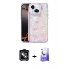 MARSİLYAN™- iPhone 14 Kılıf Odak Prime - Siyah Bilvis 5in1 5D Magic Hayalet Cam Ekran Koruyucu + PVD Metal Kamera Lens - TU
