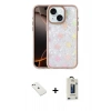 MARSİLYAN™- iPhone 14 Kılıf Odak Prime - Siyah Bilvis Hayalet Cam Ekran Koruyucu + Diamond Kamera Lens - PE