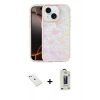 MARSİLYAN™- iPhone 14 Kılıf Odak Prime - Siyah Bilvis Hayalet Cam Ekran Koruyucu + Diamond Kamera Lens - PE