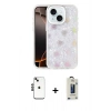 MARSİLYAN™- iPhone 14 Kılıf Odak Prime - Siyah Bilvis Hayalet Cam Ekran Koruyucu + Shine Kamera Lens - SH