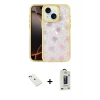 MARSİLYAN™- iPhone 14 Kılıf Odak Prime - Siyah Bilvis Hayalet Cam Ekran Koruyucu + Diamond Kamera Lens - YL