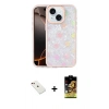 MARSİLYAN™- iPhone 14 Kılıf Odak Prime - Siyah Buffer Cam Ekran Koruyucu + Diamond Kamera Lens - KI