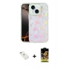 MARSİLYAN™- iPhone 14 Kılıf Odak Prime - Siyah Buffer Cam Ekran Koruyucu + Diamond Kamera Lens - KI